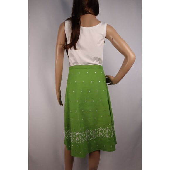 Sherry Taylor Green Embroidered A-Line Skirt with Floral‎ Design Size Small - Picture 4 of 9